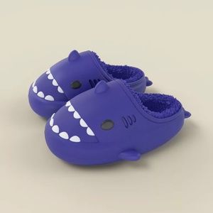 Royal Blue Children's  Winter Warm Shark Slippers